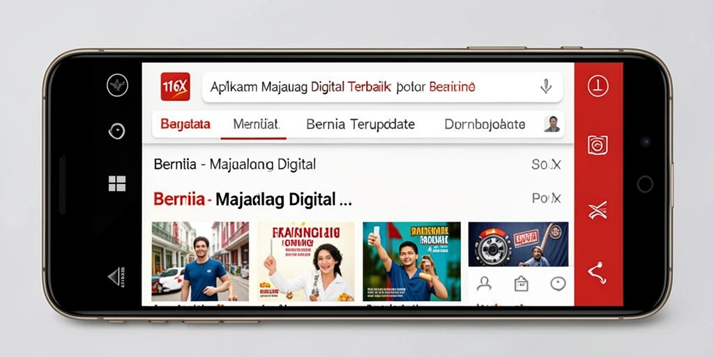 Tampilan antarmuka aplikasi majalah digital 116X yang menarik.