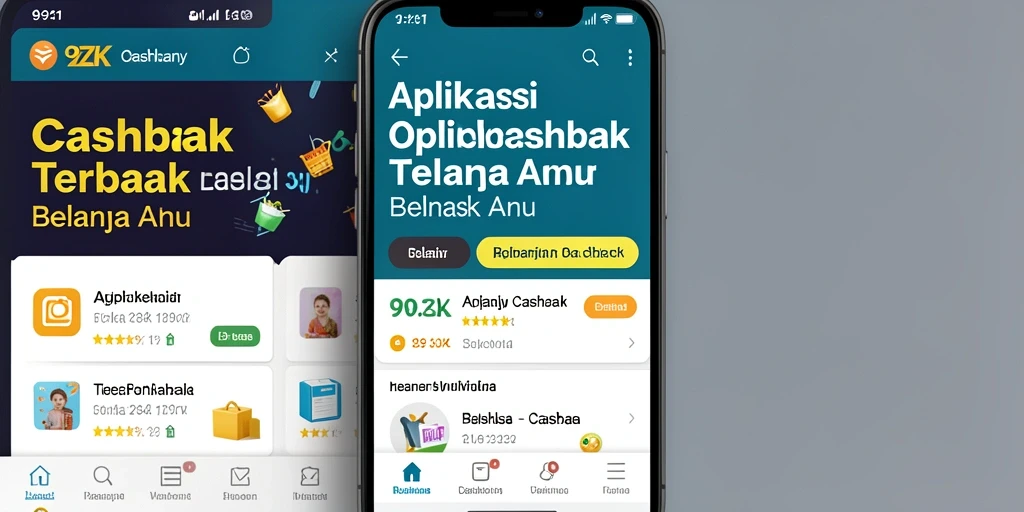 Tampilan antarmuka aplikasi Cashback 9ZK yang modern dan menarik.