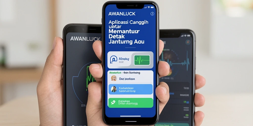 Tangkapan layar AWANLUCK menampilkan fitur pemantauan detak jantung yang intuitif.