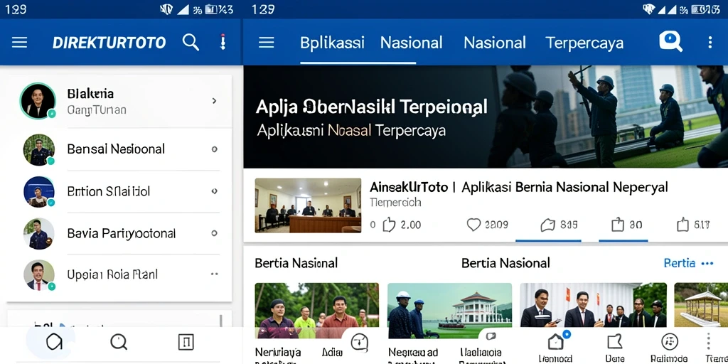 Antarmuka pengguna aplikasi Berita Nasional DIREKTURTOTO