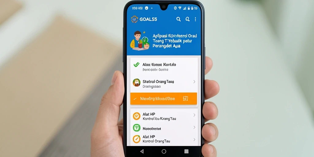 Antarmuka GOAL55 menampilkan fitur Kontrol Orang Tua yang intuitif dan mudah digunakan.
