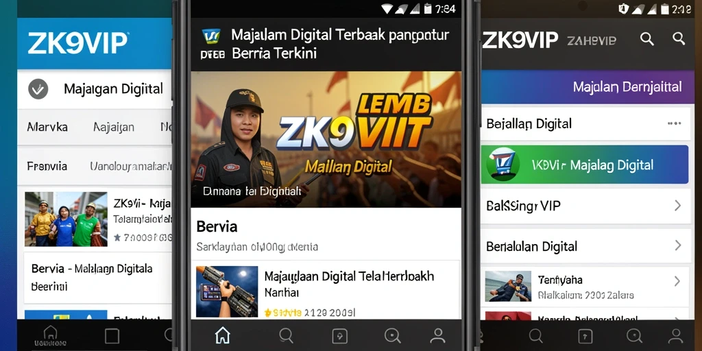 Antarmuka aplikasi ZK9VIP yang menampilkan berita terkini dan artikel menarik.
